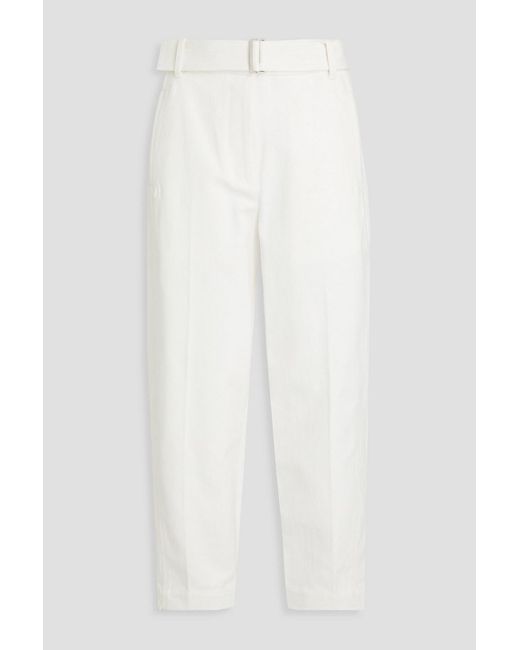 3.1 Phillip Lim White Belted Canvas Tapered Pants