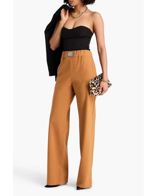 Dolce & Gabbana Brown Hose aus einer wollmischung mit geradem bein und verzierung