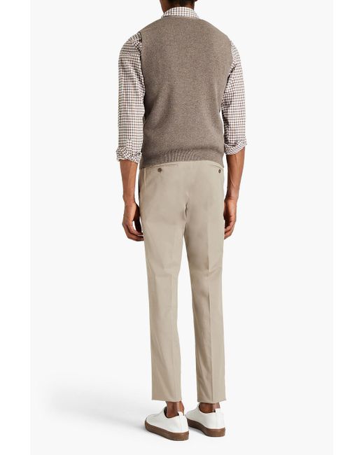 Zegna Natural Slim-Fit Cotton-Blend Twill Suit Pants for men