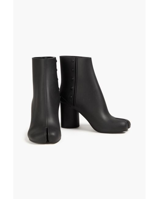 Maison Margiela Black Pvc Split-toe Ankle Boots