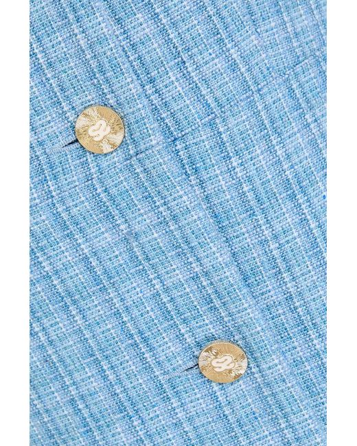 Sandro Blue Cotton-blend Tweed Mini Dress