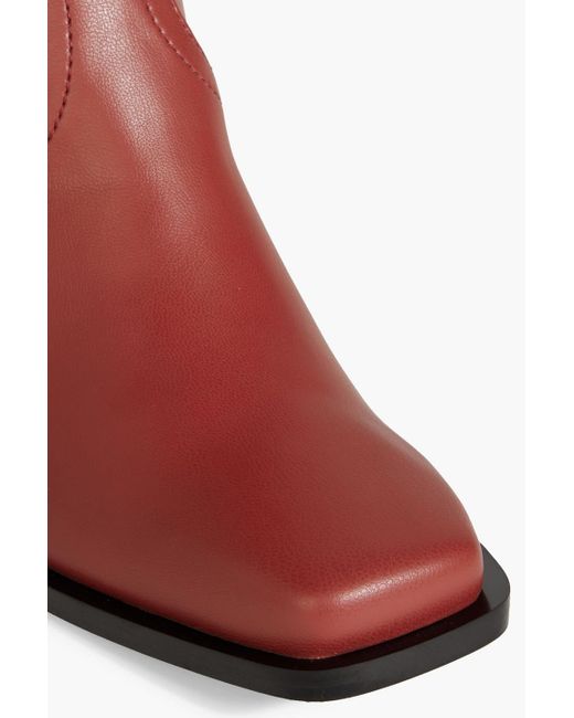 Stella McCartney Red Cowboy Faux Leather Boots