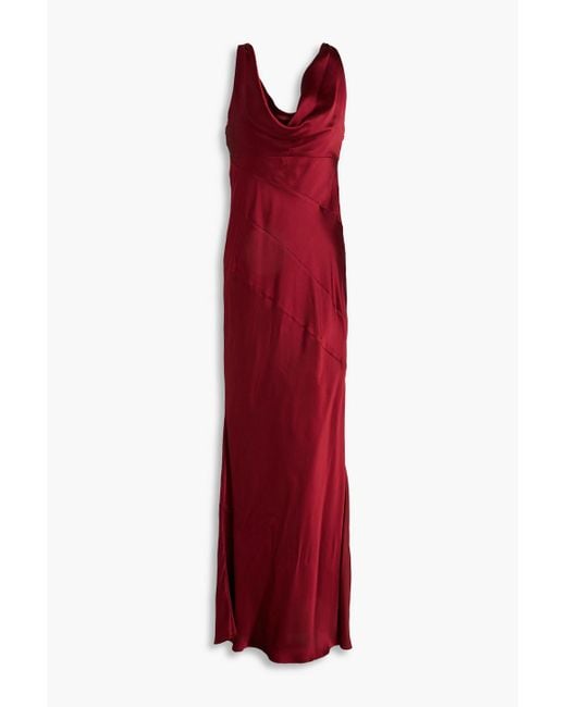 Nicholas Red Draped Silk-blend Satin Gown