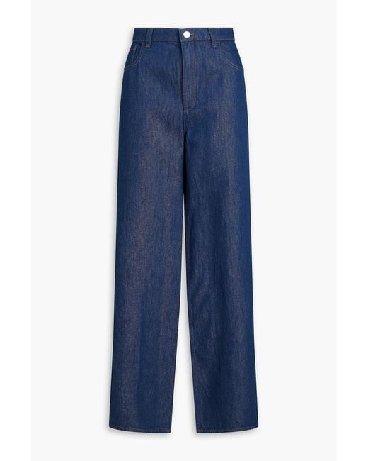 Theory Blue High-Rise Straight-Leg Jeans