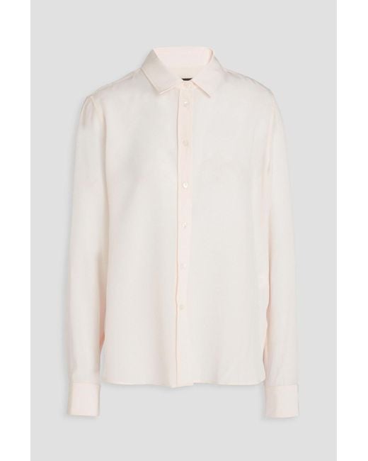 Nili Lotan White Gaia Silk Crepe De Chine Shirt