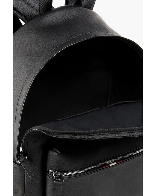 Bally Black Parton Textured-Leather Backpack for men