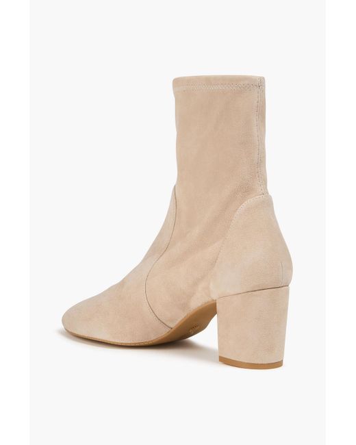 Stuart Weitzman Natural Yuliana 60 Stretch-Suede Ankle Boots