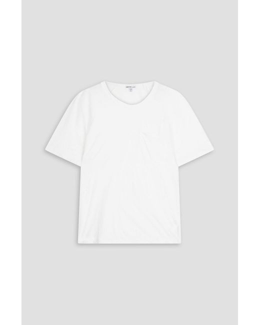 James Perse White Cotton And Linen-blend Jersey T-shirt for men