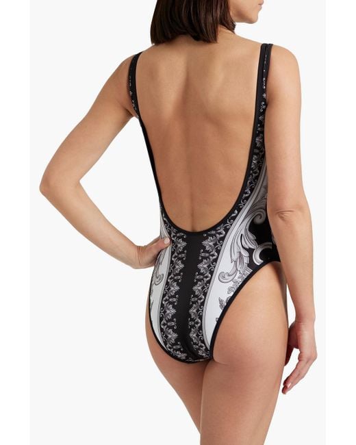 Versace Black Reversible Printed Swimsuit