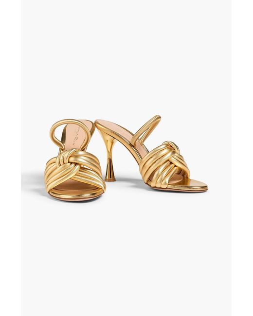 Gianvito Rossi Metallic Ottavia Knotted Leather Sandals