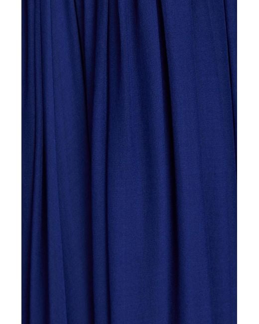 Zuhair Murad Blue Embellished Tulle-paneled Voile Gown