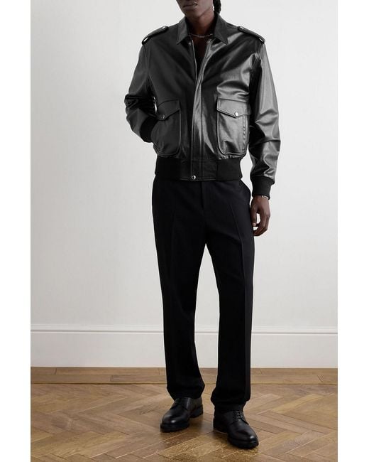 Dolce & Gabbana Black Leather Jacket for men