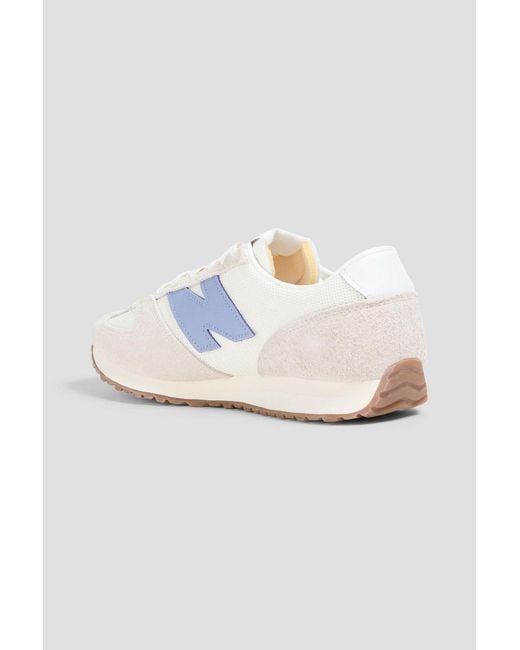 New Balance White 471 Mesh And Suede Sneakers