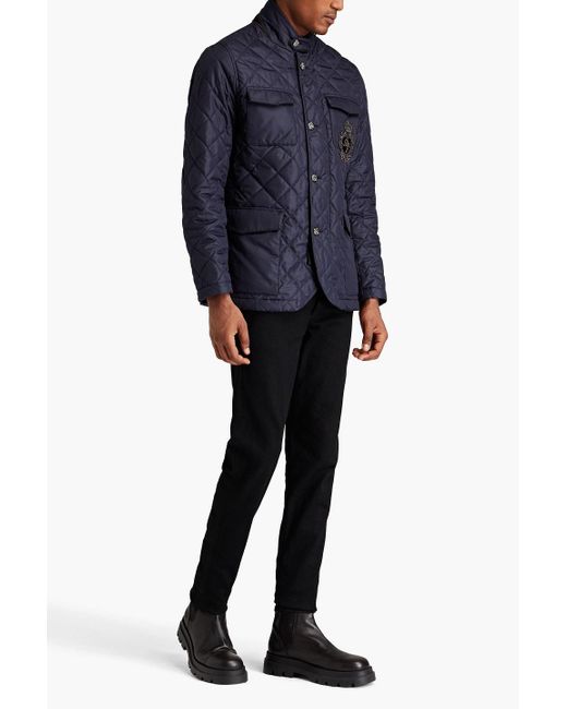 Dolce & Gabbana Field jacket aus gestepptem shell mit verzierung in Blue für Herren