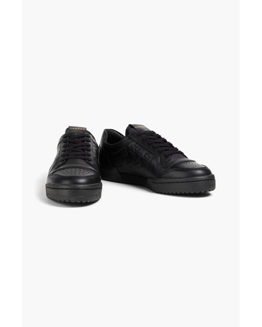 Sandro Black Embossed Leather Sneakers for men