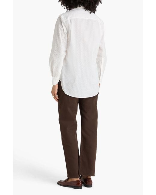 S.S.Daley White Denton Striped Cotton-Seersucker Shirt