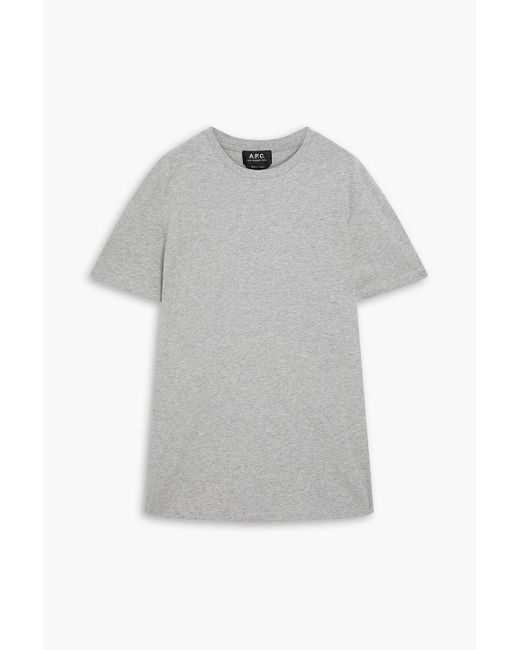 A.P.C. Gray Mélange Cotton-jersey T-shirt for men