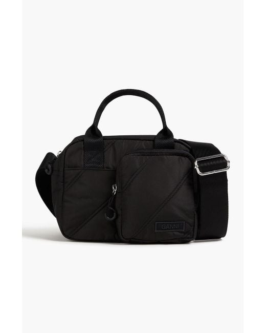 Ganni Black Quilted Shell Shoulder Bag