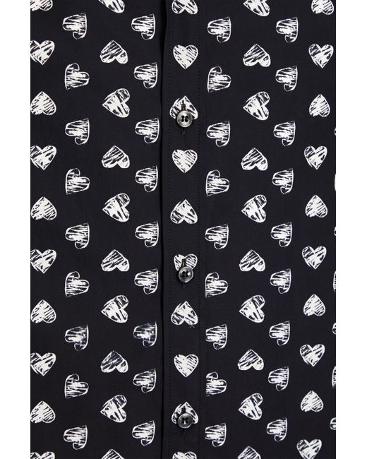 Dolce & Gabbana Bedrucktes hemd aus baumwollpopeline in Black für Herren