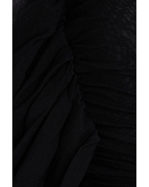 Philosophy Di Lorenzo Serafini Black Cold-shoulder Ruched Tulle Mini Dress