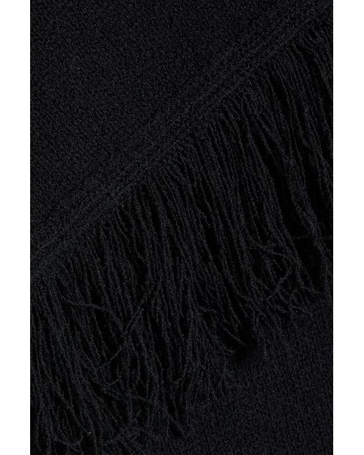 Loulou Studio Black Cella Fringed Knitted Dress