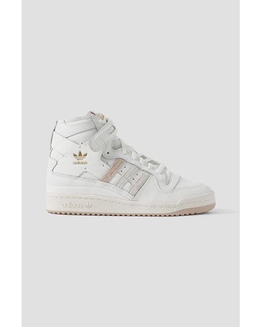 Adidas Originals White Perforated Leather High-top Sneakers for men