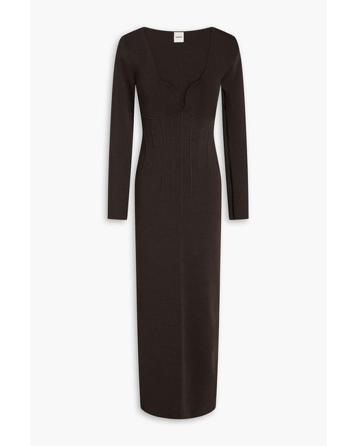 Nanushka Black Jerica Ponte Midi Dress