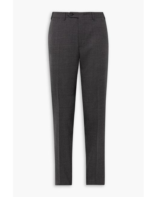 Canali Gray Slim-Fit Prince Of Wales Checked Super 160S Wool Suit Pants for men