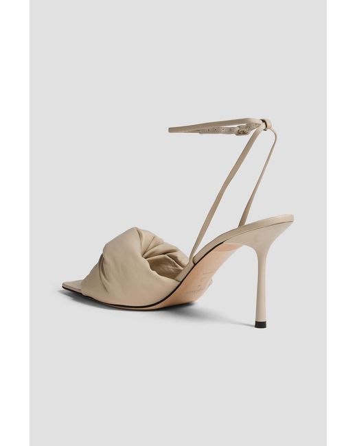STUDIO AMELIA White 90 Twisted Padded Leather Sandals