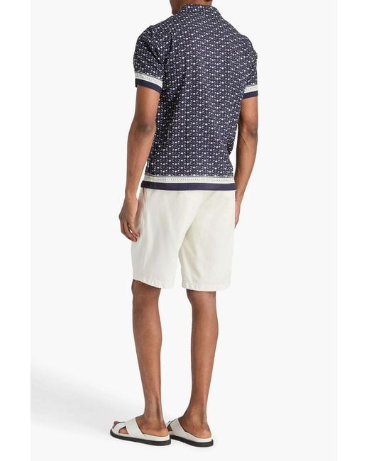 Orlebar Brown Blue Hibbert Printed Piqué Shirt for men