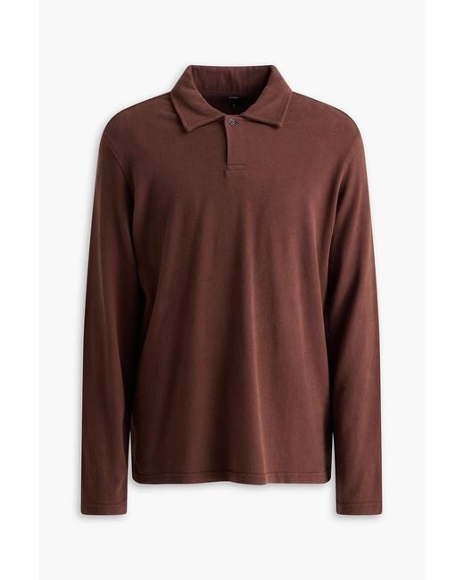 PAIGE Brown Cotton-blend Jersey Polo Shirt for men