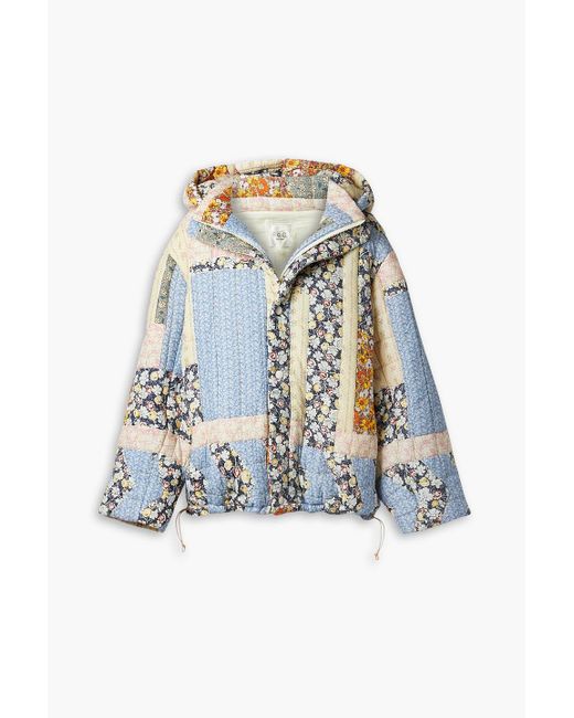 Sea Blue Sydney Patchwork Quilted Cotton Hooded Jacket