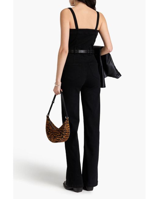 PAIGE Black Leenah Denim Jumpsuit