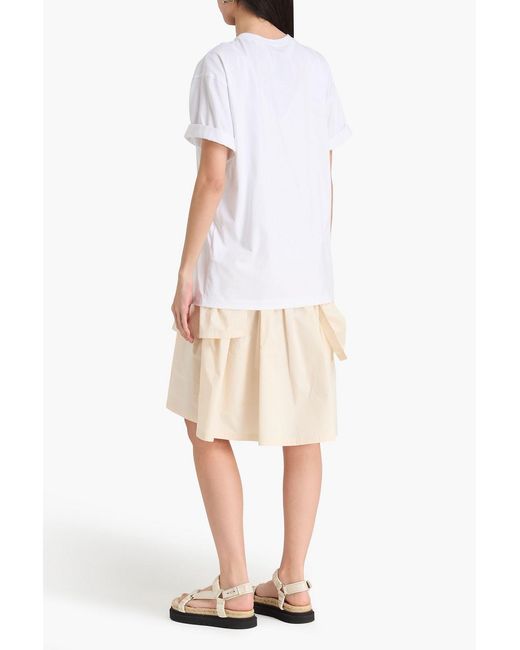 3.1 Phillip Lim White Cotton-jersey And Poplin Midi Dress