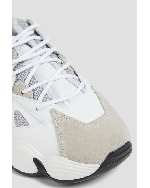 Emporio Armani Metallic Mesh, Suede And Leather Sneakers for men