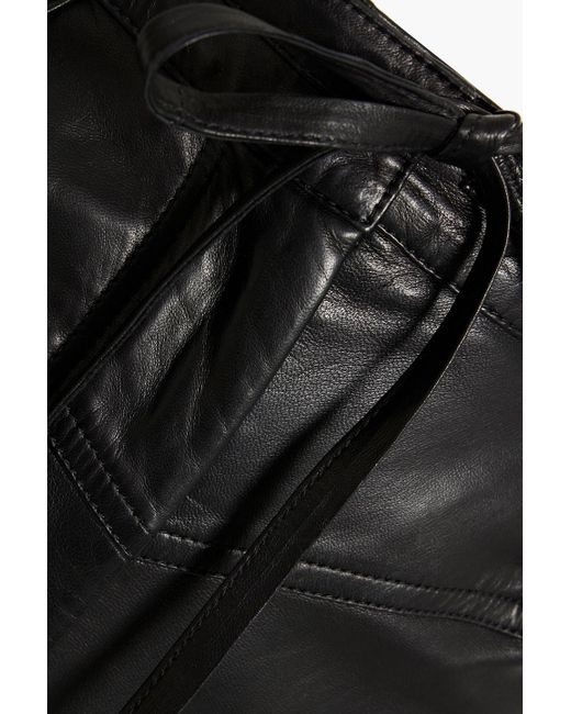 IRO Black Hosho Leather Tapered Pants