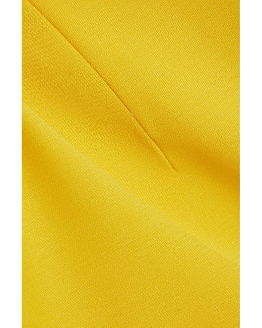 Area Yellow Crystal-embellished Wool-blend Crepe Mini Dress