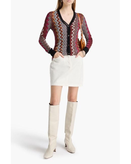 Missoni Red Crochet-knit Cardigan