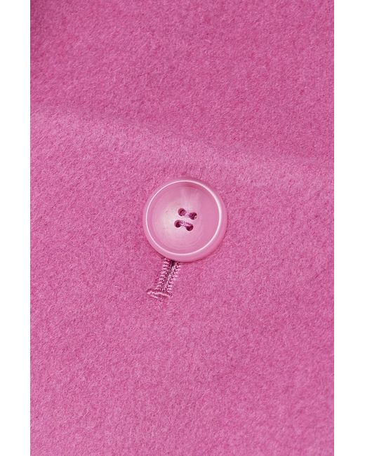 Ulla Johnson Pink Eve Cropped Wool-Blend Felt Jacket