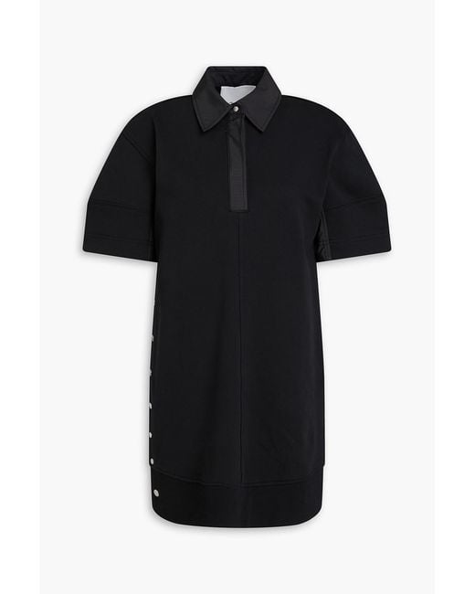 3.1 Phillip Lim Black French Cotton-terry Mini Shirt Dress