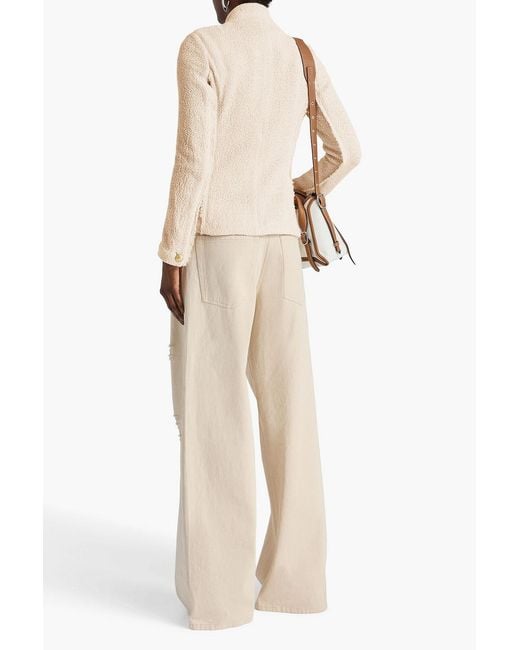 Rag & Bone Natural Slade Frayed Cotton Blazer