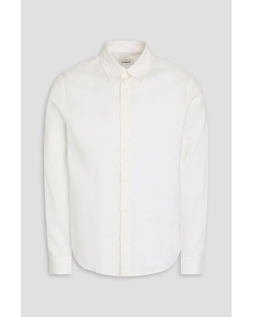 Sandro White Cotton, Lyocell And Linen-blend Shirt for men