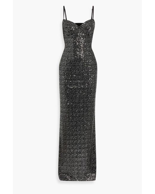Dolce & Gabbana Black Cutout Sequined Tulle Gown
