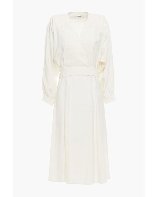 Ba&sh White Cauka kleid aus breitgewebe mit gürtel