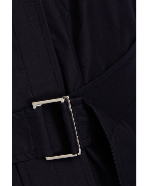 3.1 Phillip Lim Black Belted Cotton-blend Poplin Midi Dress