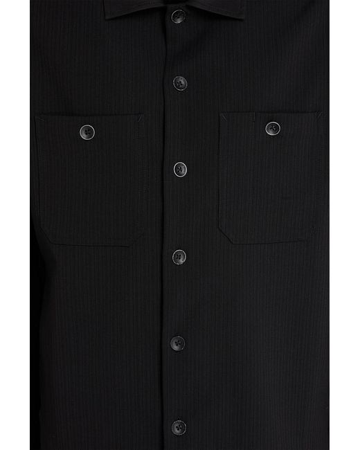 Rag & Bone Black Hyde Pinstriped Wool-Blend Jacquard Overshirt for men