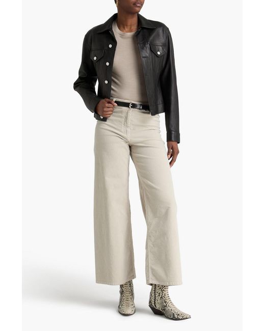 Nili Lotan Natural Megan Cotton-Blend Corduroy Wide-Leg Pants