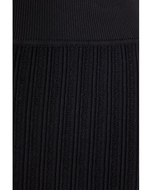 Alberta Ferretti Black Bleistiftrock aus strukturiertem strick in midilänge