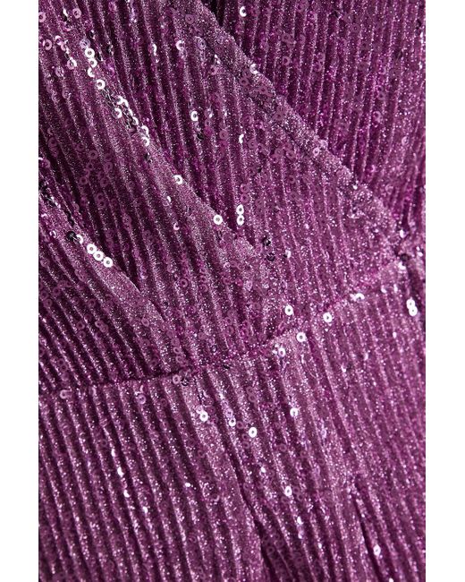 Stine Goya Purple Noella Sequined Lamé-jersey Mini Dress