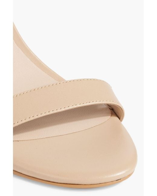 Stuart Weitzman White Dancer 75 Leather Wedge Sandals